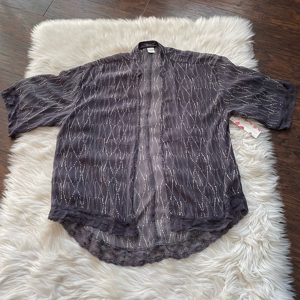 Wild Pearl Grey Meteor Dot Ikat Kimono